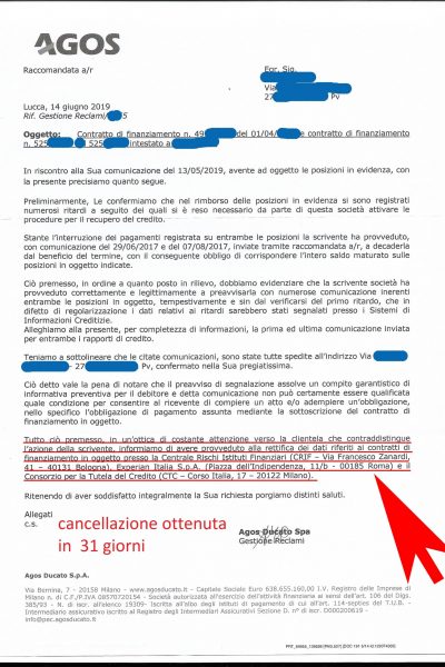 Cancellazione Agos