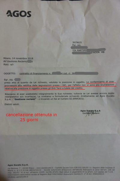 Cancellazione Agos